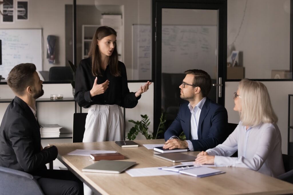 Leadership development trainers working together